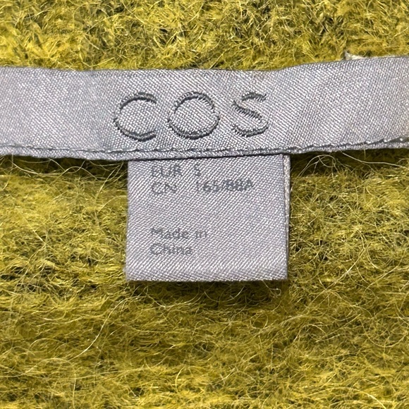 COS Collection Alpaca Wool Blend Knit Sweater Olive Green Minimalist - Picture 5 of 8